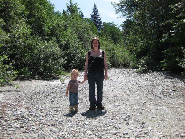 Dry riverbed with girls in it!
