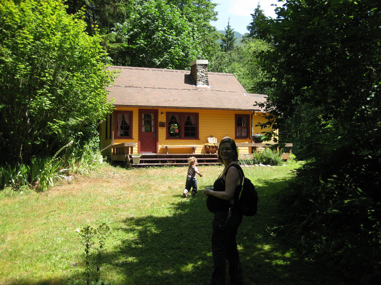 Back to the cabin from the river