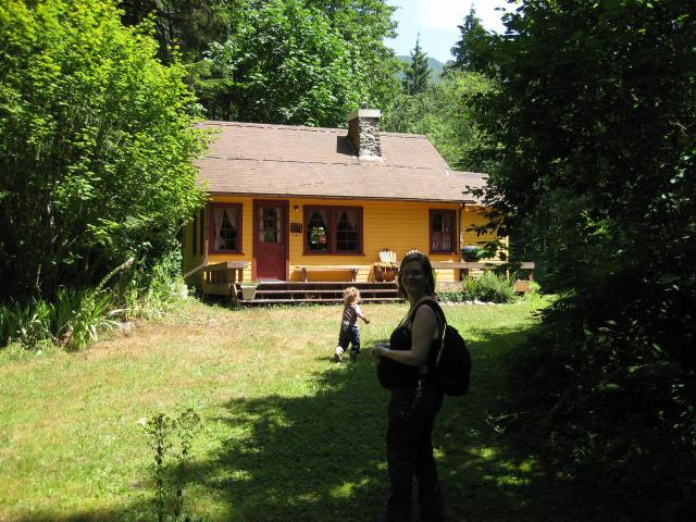 Back to the cabin from the river