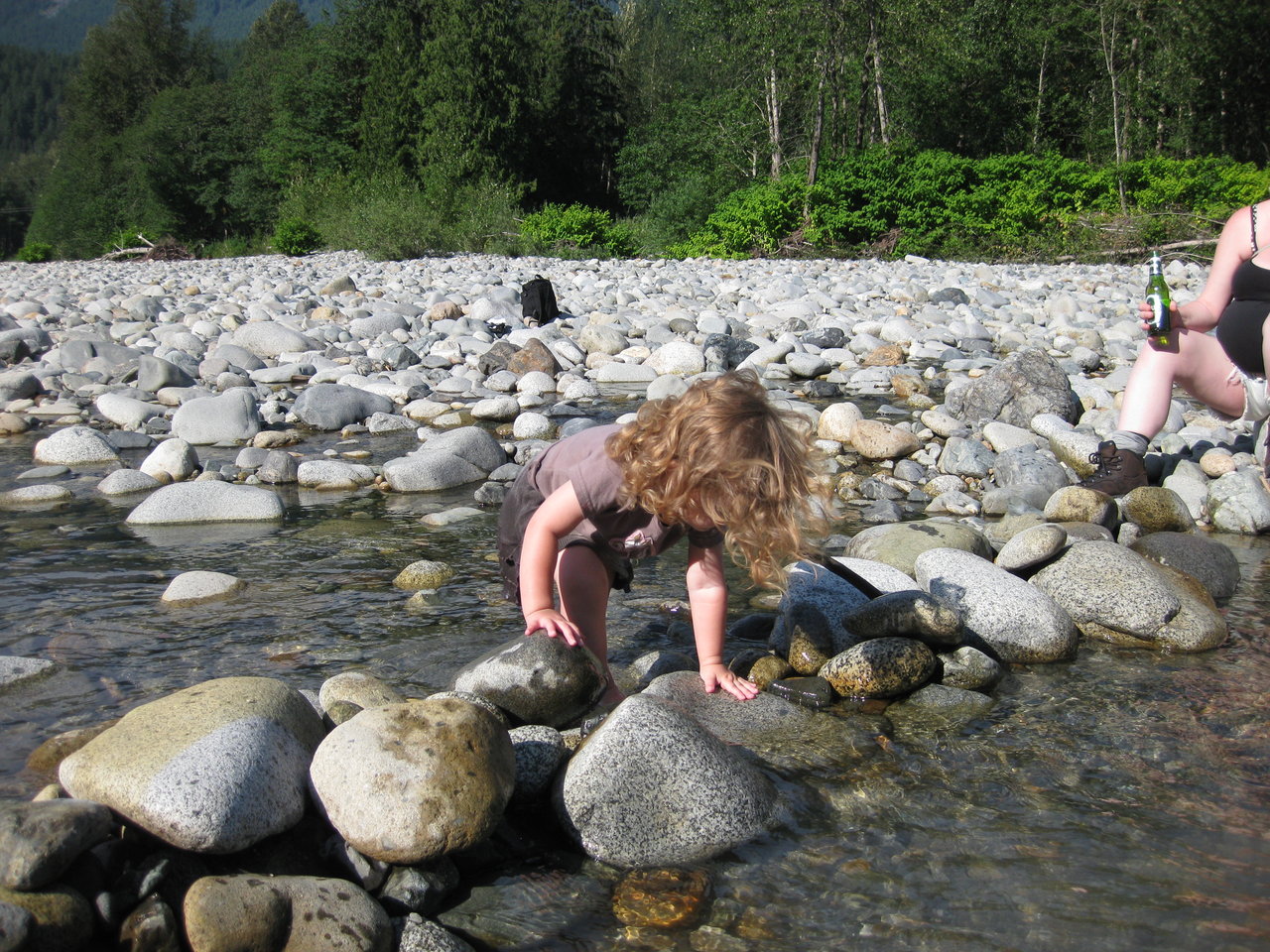 Making our own little tiny swimming hole (Muriel Bay)