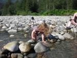 Making our own little tiny swimming hole (Muriel Bay)