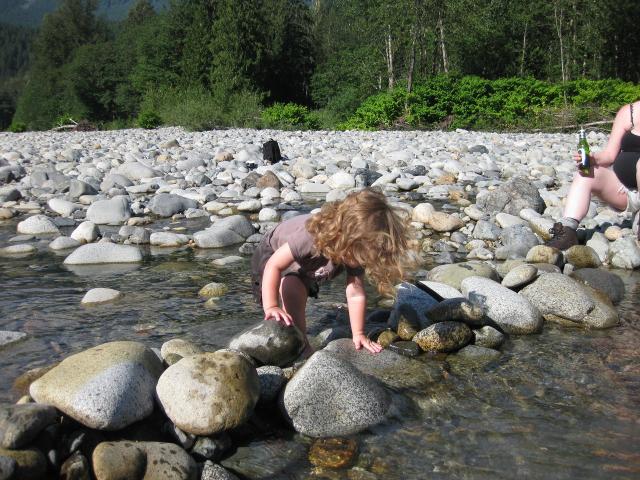 Making our own little tiny swimming hole (Muriel Bay)
