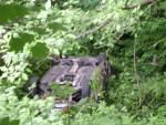 Car goes over a railing in Maple Leaf!
